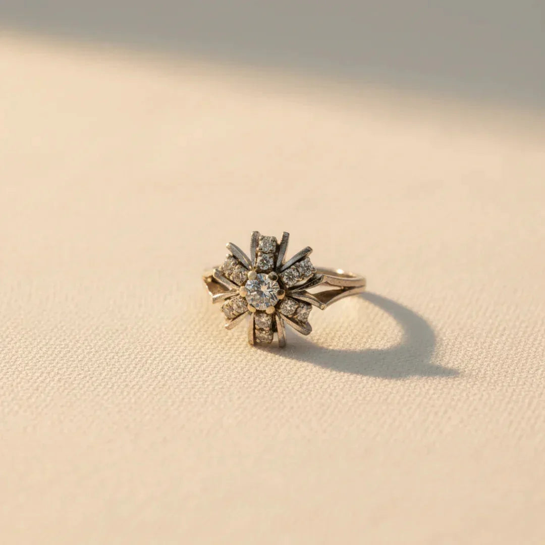 vintage diamanten ring goud diamant ring madamas