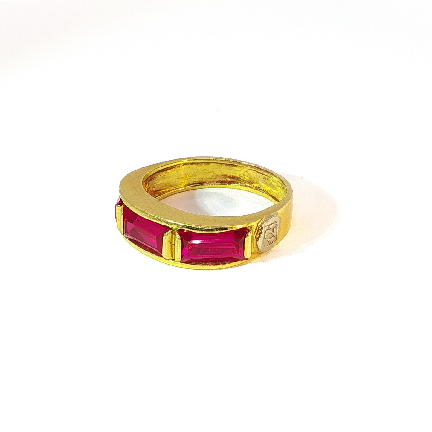 Jade | Vintage Baguette ring met Robijn - Madamas - Antwerp