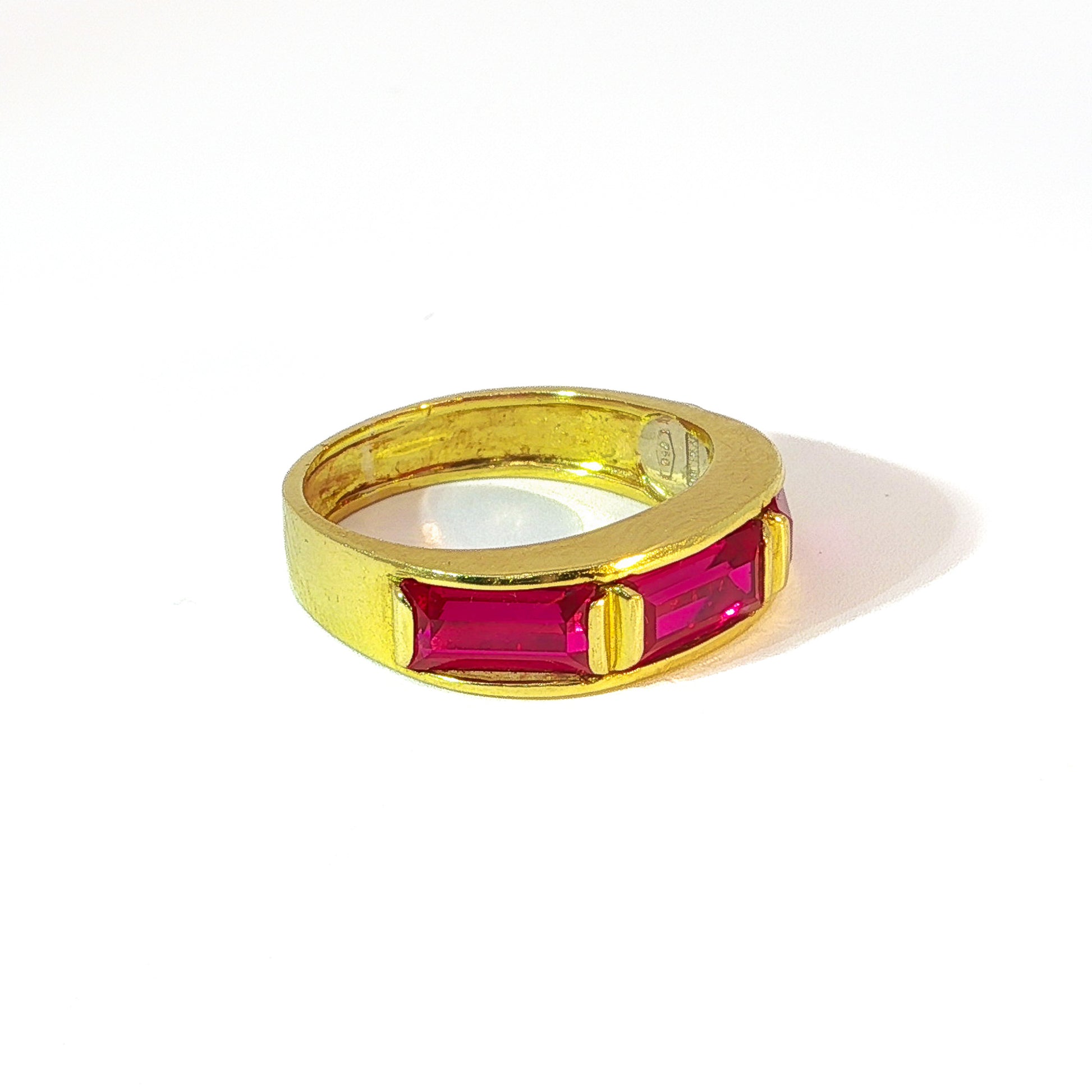 Jade | Vintage Baguette ring met Robijn - Madamas - Antwerp