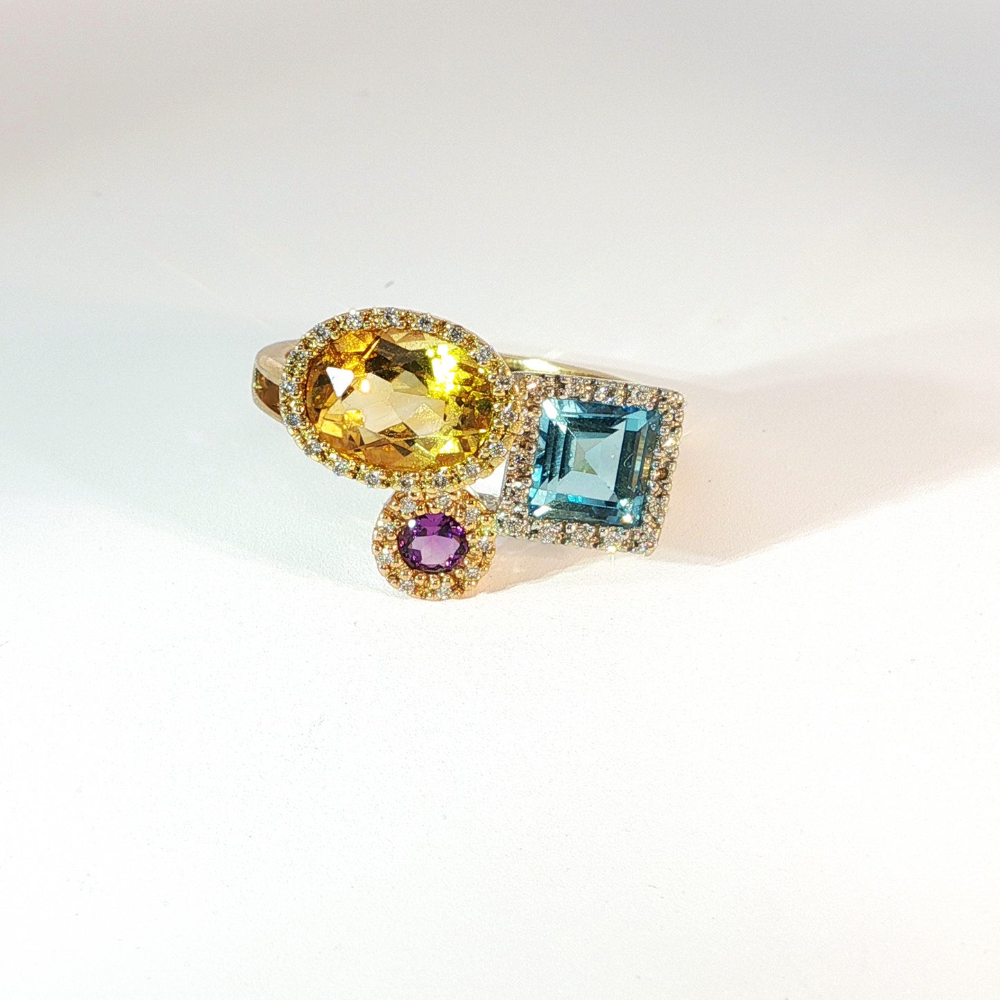 Magda | Vintage Halo Three Stone ring