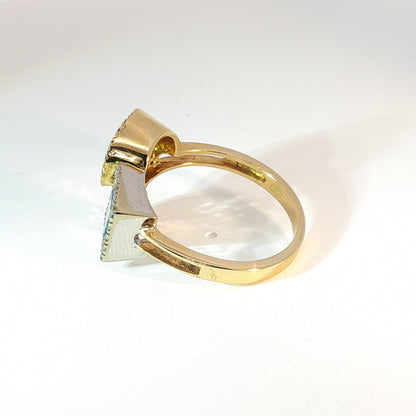 Magda | Vintage Halo Three Stone ring