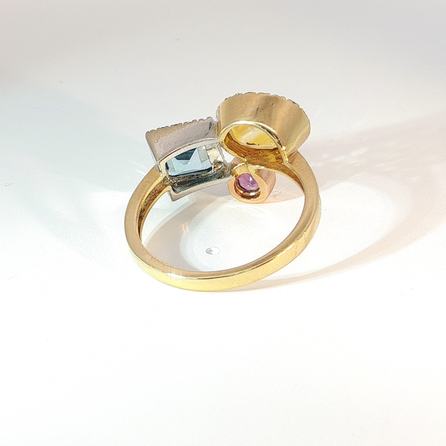 Magda | Vintage Halo Three Stone ring