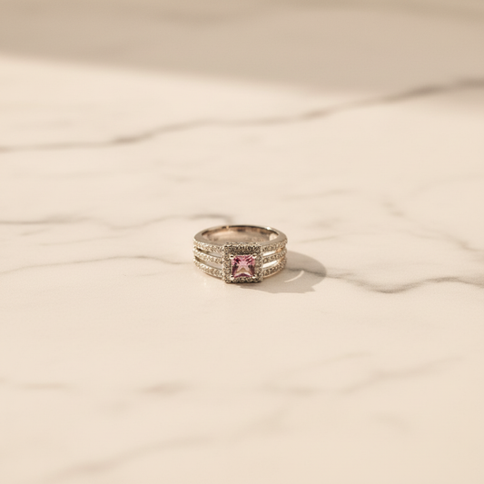 Valeria | Vintage Roze Toermalijn & Diamant