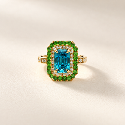 Ayla | Ring met Zirkoon, Tsavoriet en Diamant