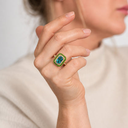 Ayla | Ring met Zirkoon, Tsavoriet en Diamant
