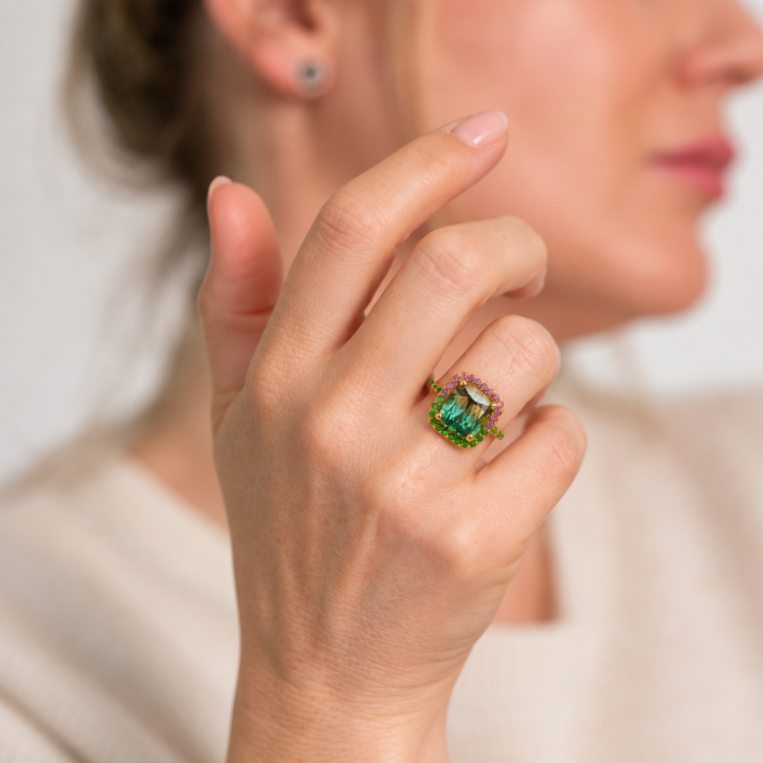 Alexa | Statement ring met Watermeloen Toermalijn
