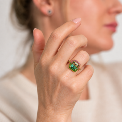 Alexa | Statement ring met Watermeloen Toermalijn