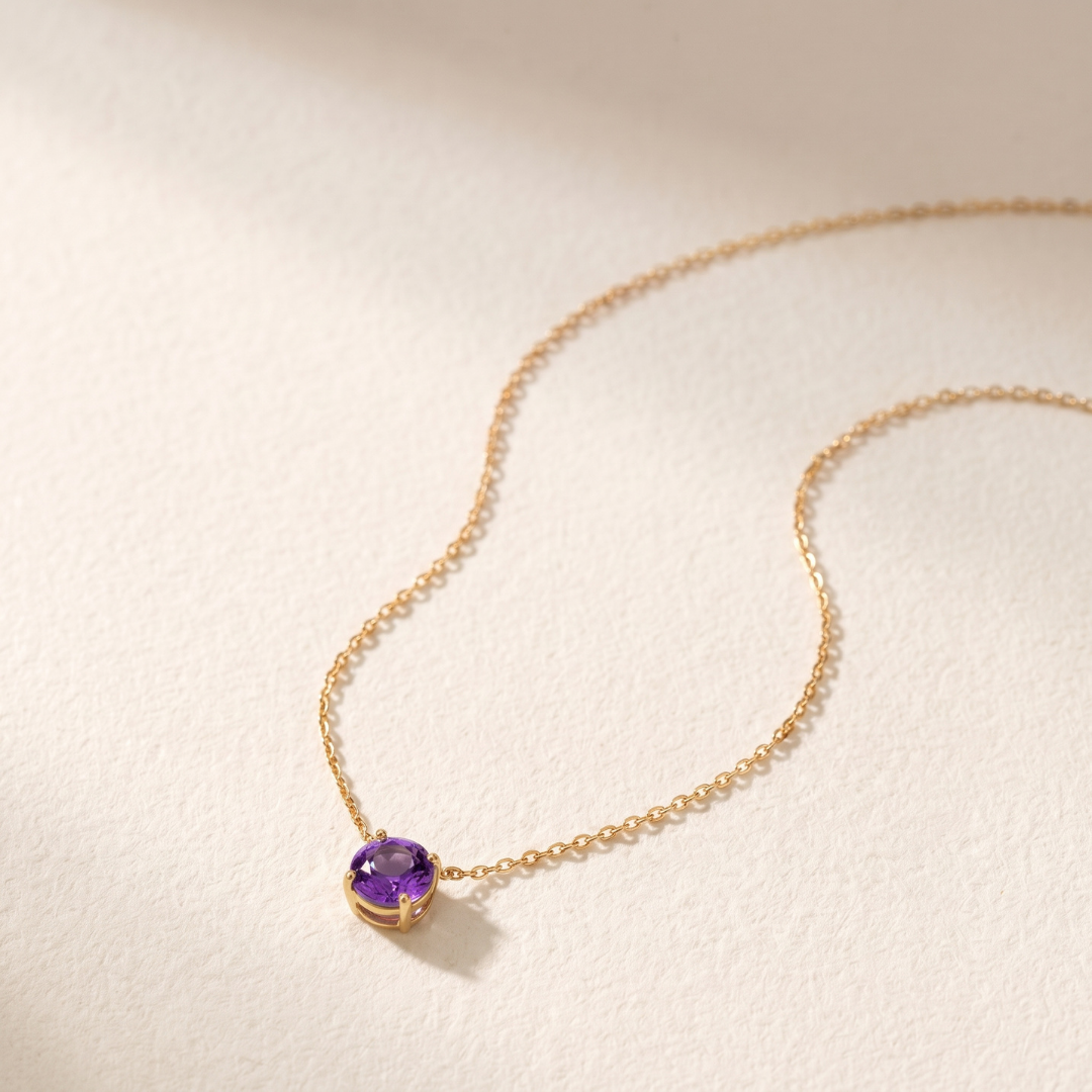 Aliya | Fijne ketting met Amethist hanger