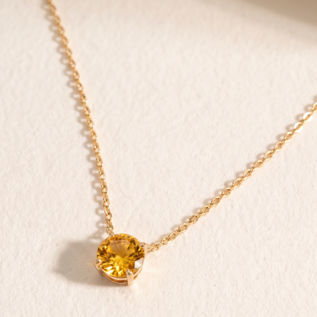 Jackie | Fijne ketting met citrien hanger