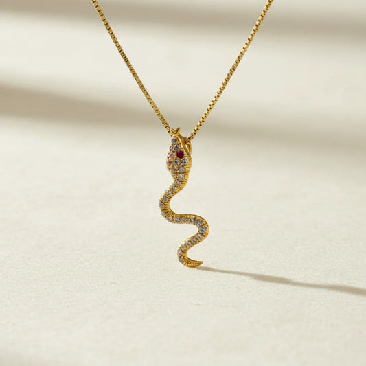 Tina | Vintage ketting met slangenhanger