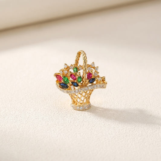 Desiree | Vintage Bloemenmand Broche