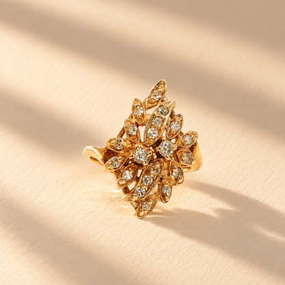 Roseline | Vintage Diamanten Clusterring