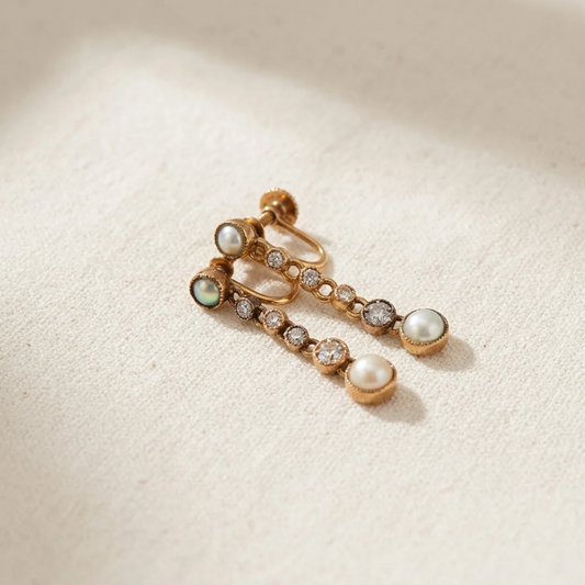 Augustine | Vintage diamanten oorhangers