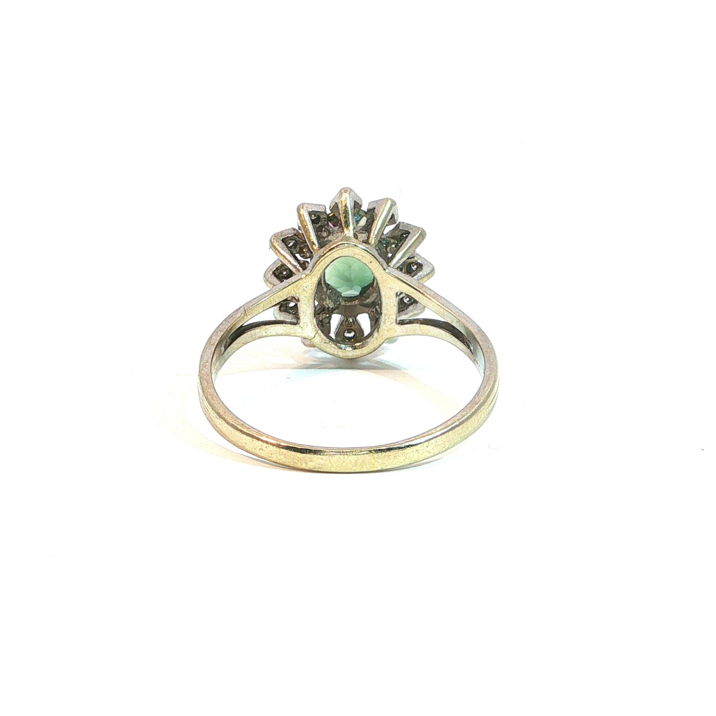 Alien| Bague entourage vintage en émeraude