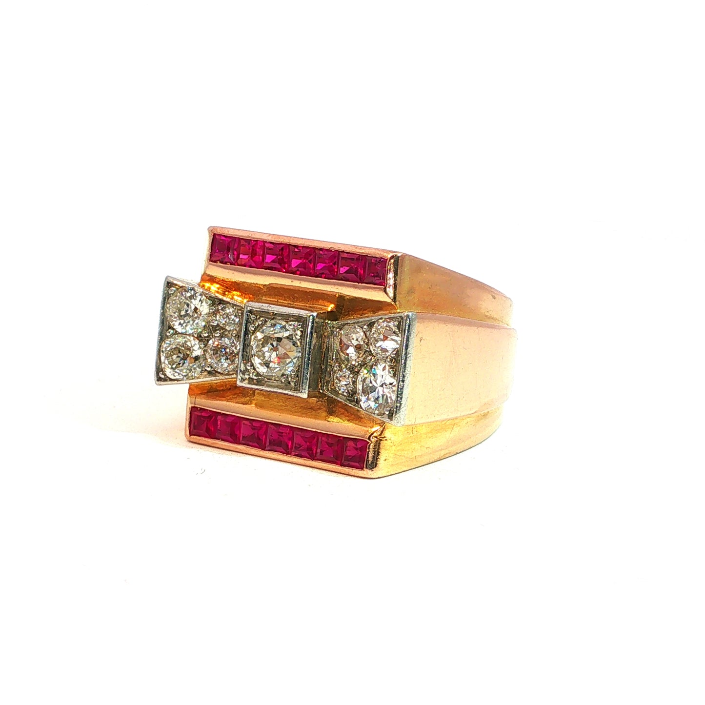 Alien| Bague entourage vintage en émeraude