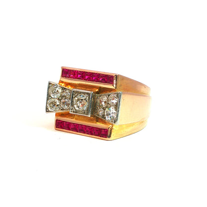 Alien| Bague entourage vintage en émeraude