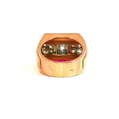 Alien| Bague entourage vintage en émeraude