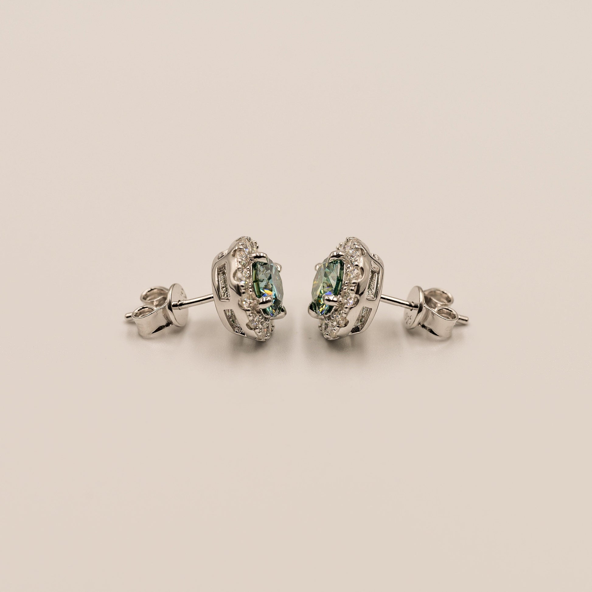 Halo Studs| Moissanite Diamant - Madamas - Antwerp
