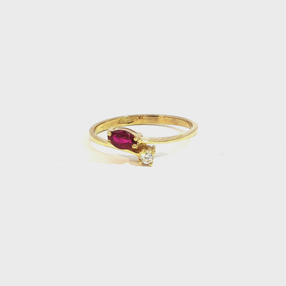 Lorette | Vintage Toi & Moi ring