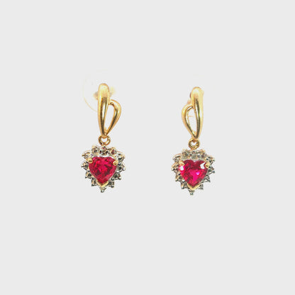 Marcelline | Vintage Hartvormige Oorhangers
